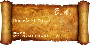Bernád Antal névjegykártya